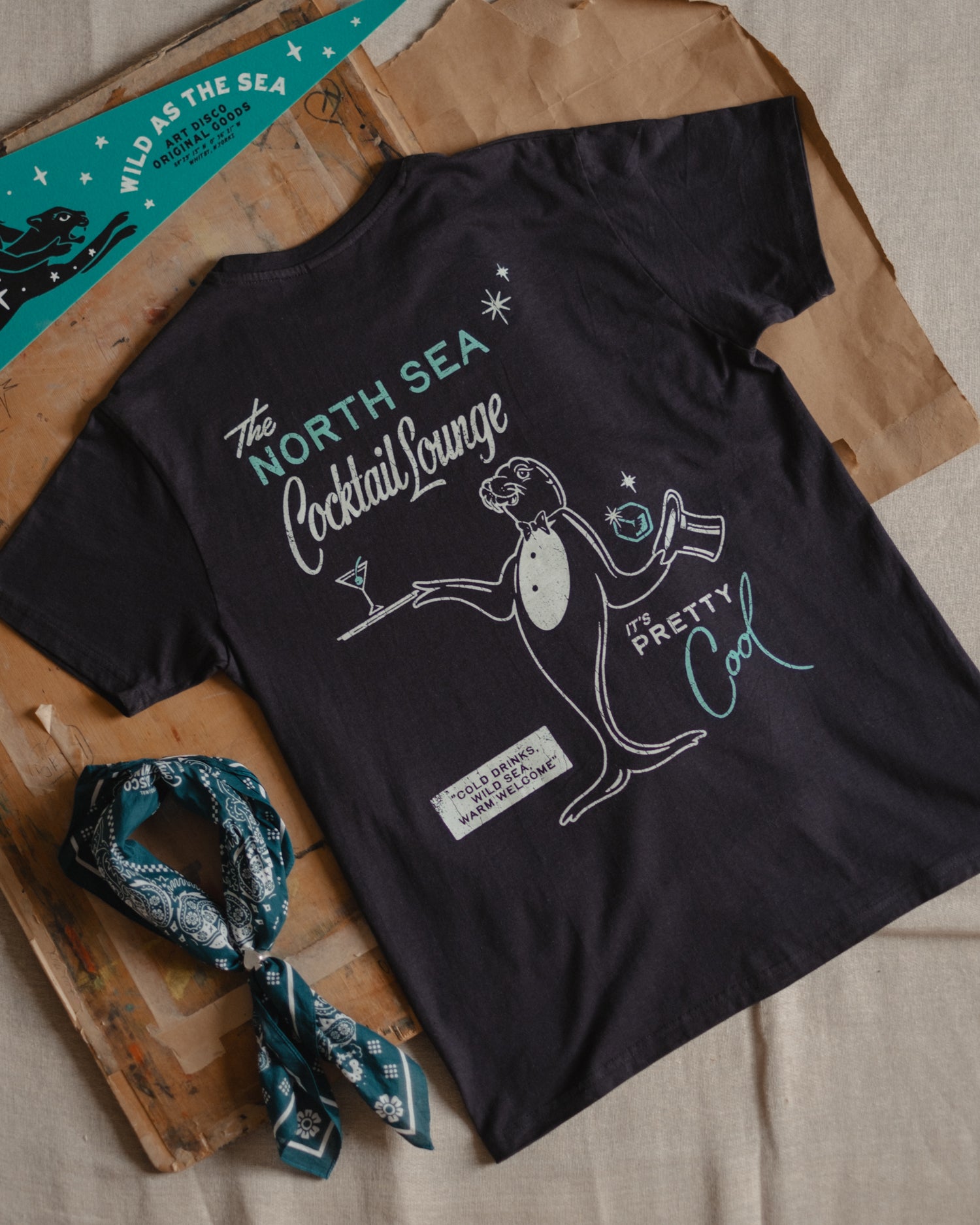 The North Sea Cocktail Lounge T-Shirt by Art Disco
