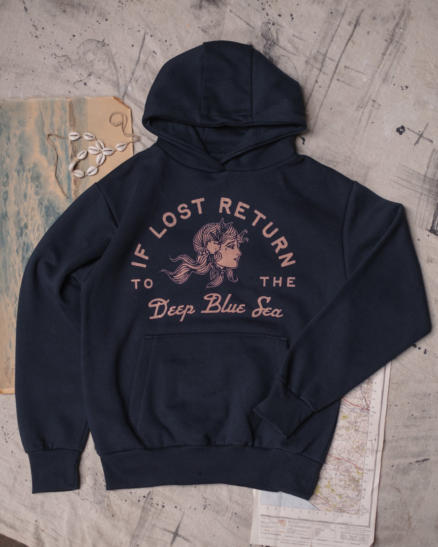 Deep Blue Sea Premium Heavyweight Hoodie by Art Disco Original Goods, Whitby N.Yorks