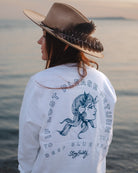 If Lost Please Return To The Deep Blue Sea Sweatshirt in White by ART DISCO Original Goods