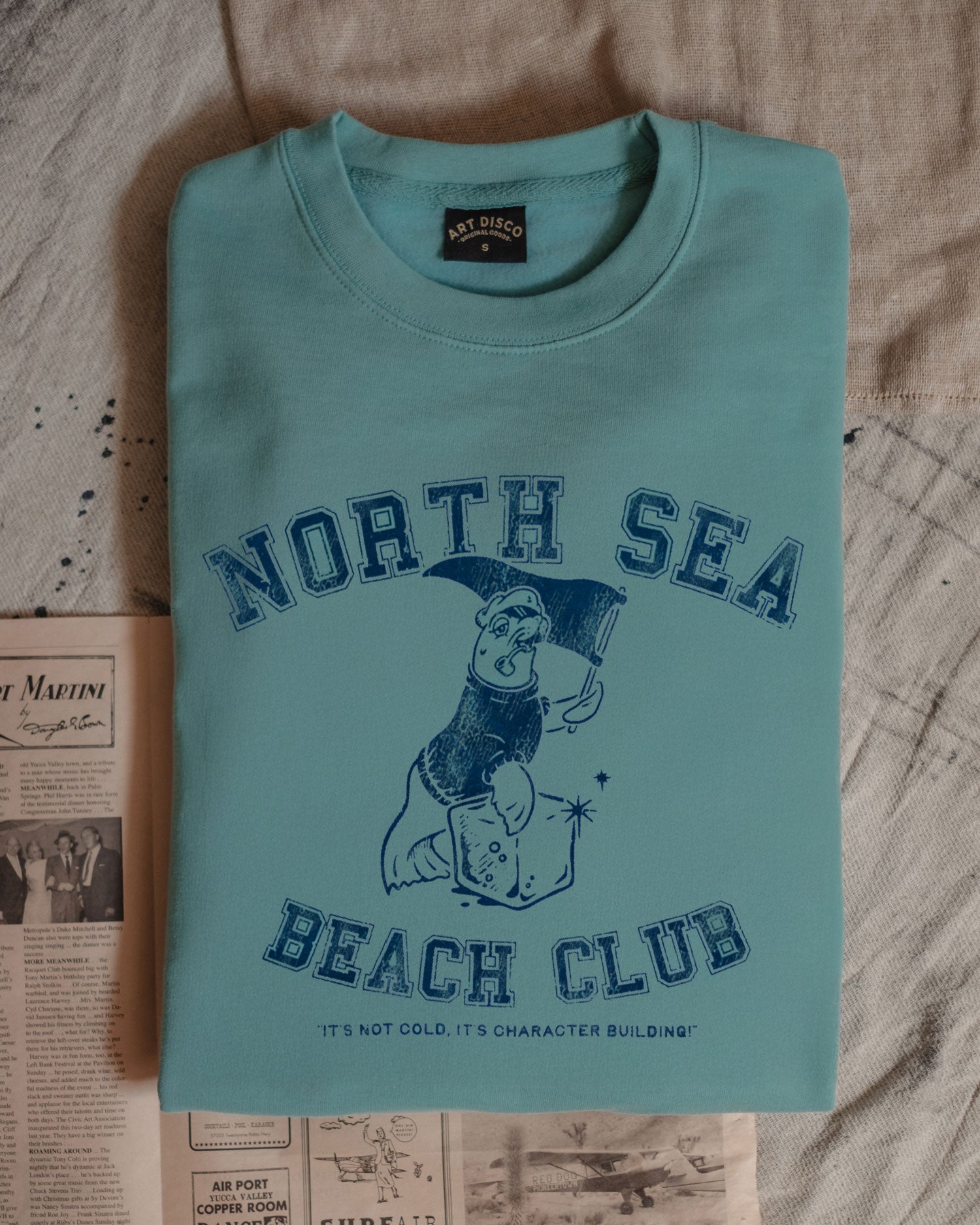 North Sea Beach Club Aquamarine Sweatshirt by ART DISCO Original Goods