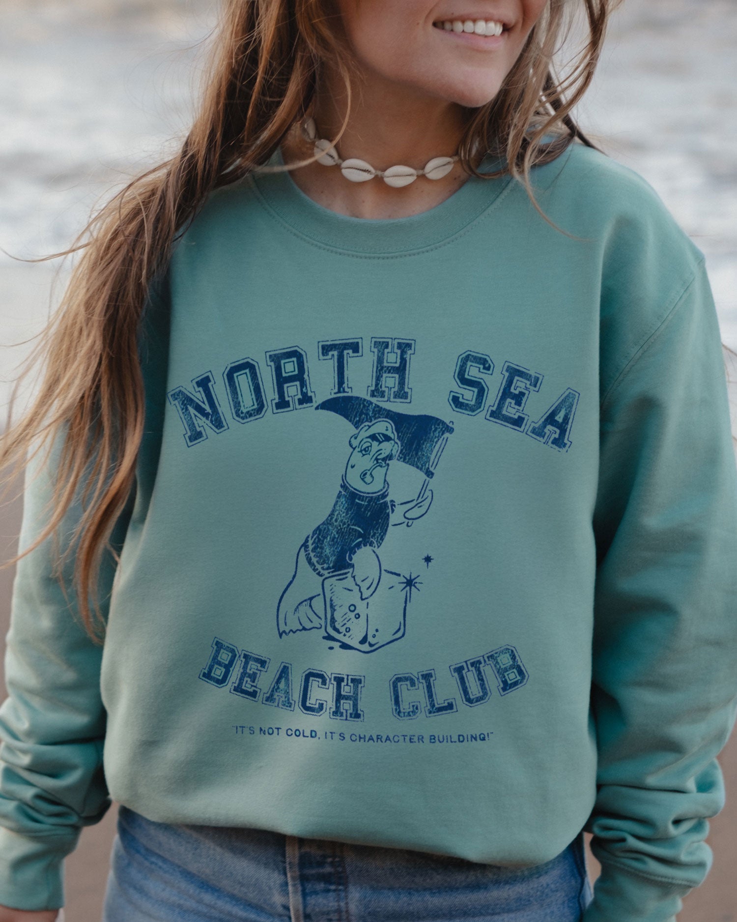 North Sea Beach Club Aquamarine Sweatshirt by ART DISCO Original Goods