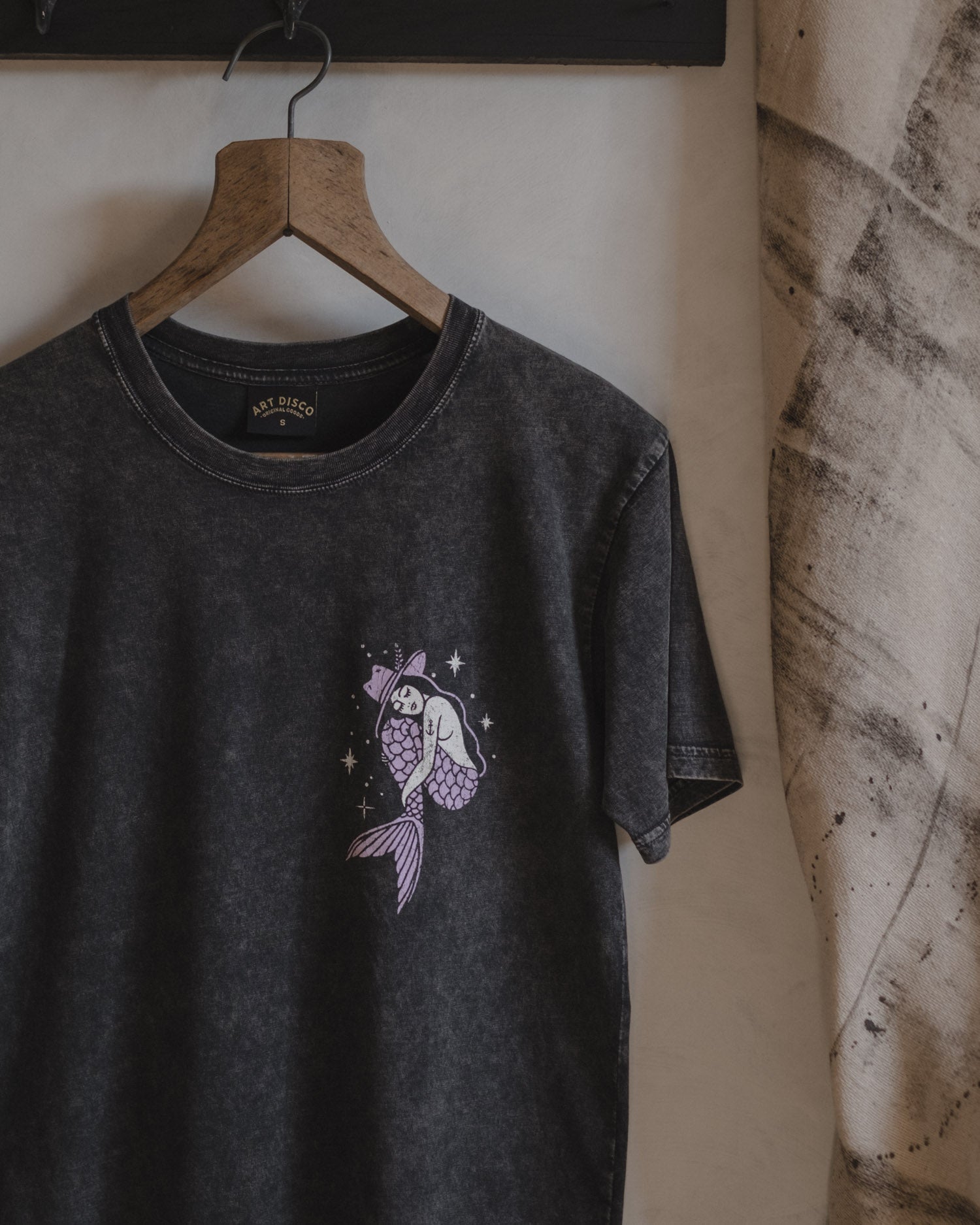 Original Goods Mermaid Acid Wash T-Shirt by Art Disco