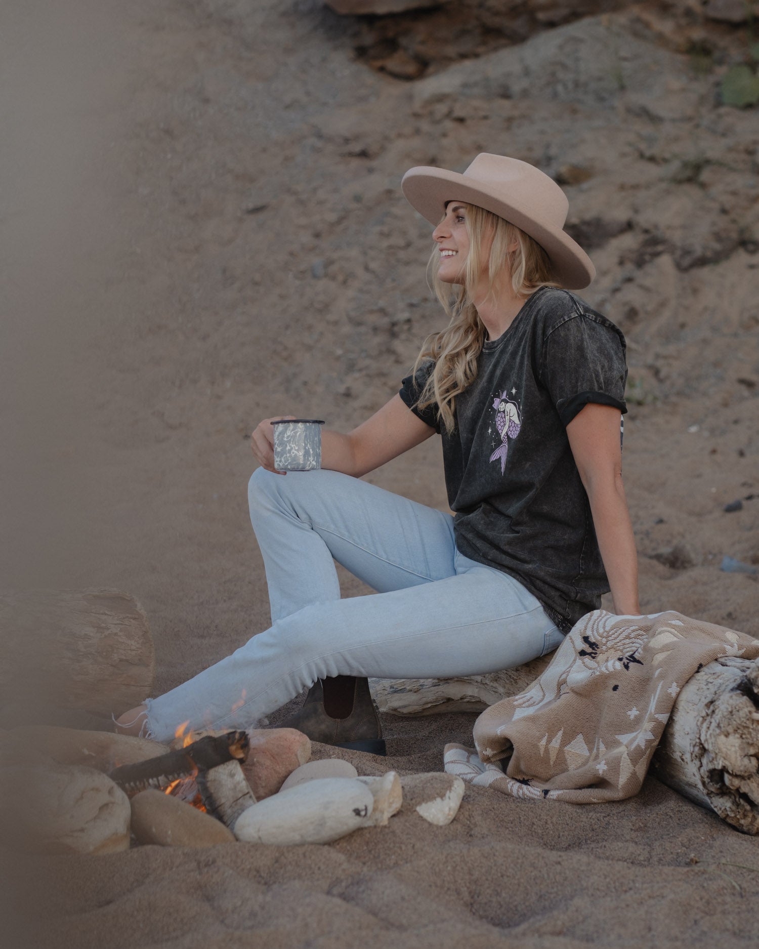 Original Goods Mermaid Acid Wash T-Shirt by Art Disco