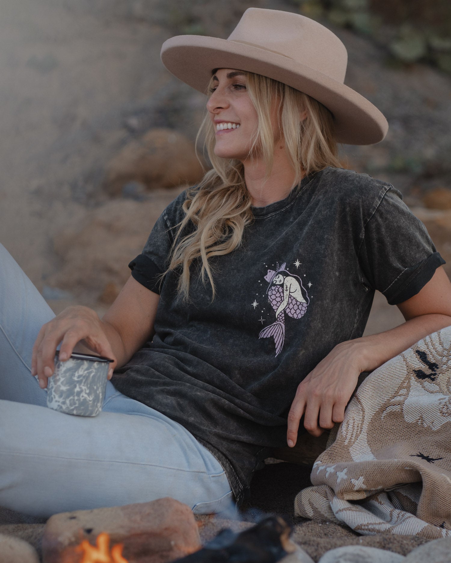 Original Goods Mermaid Acid Wash T-Shirt by Art Disco