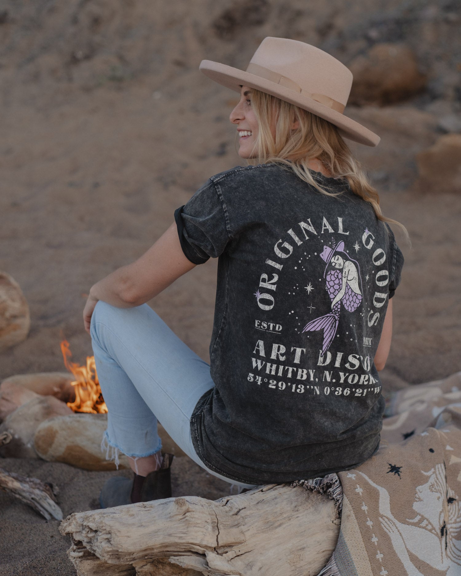 Original Goods Mermaid Acid Wash T-Shirt by Art Disco