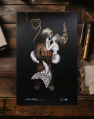 Limited Edition ‘Diver & Mermaid’ Gold Foil A3 Print by Art Disco