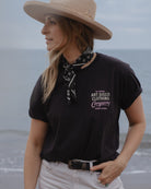 Snake & Siren Mermaid Black T-Shirt by Art Disco Original Goods