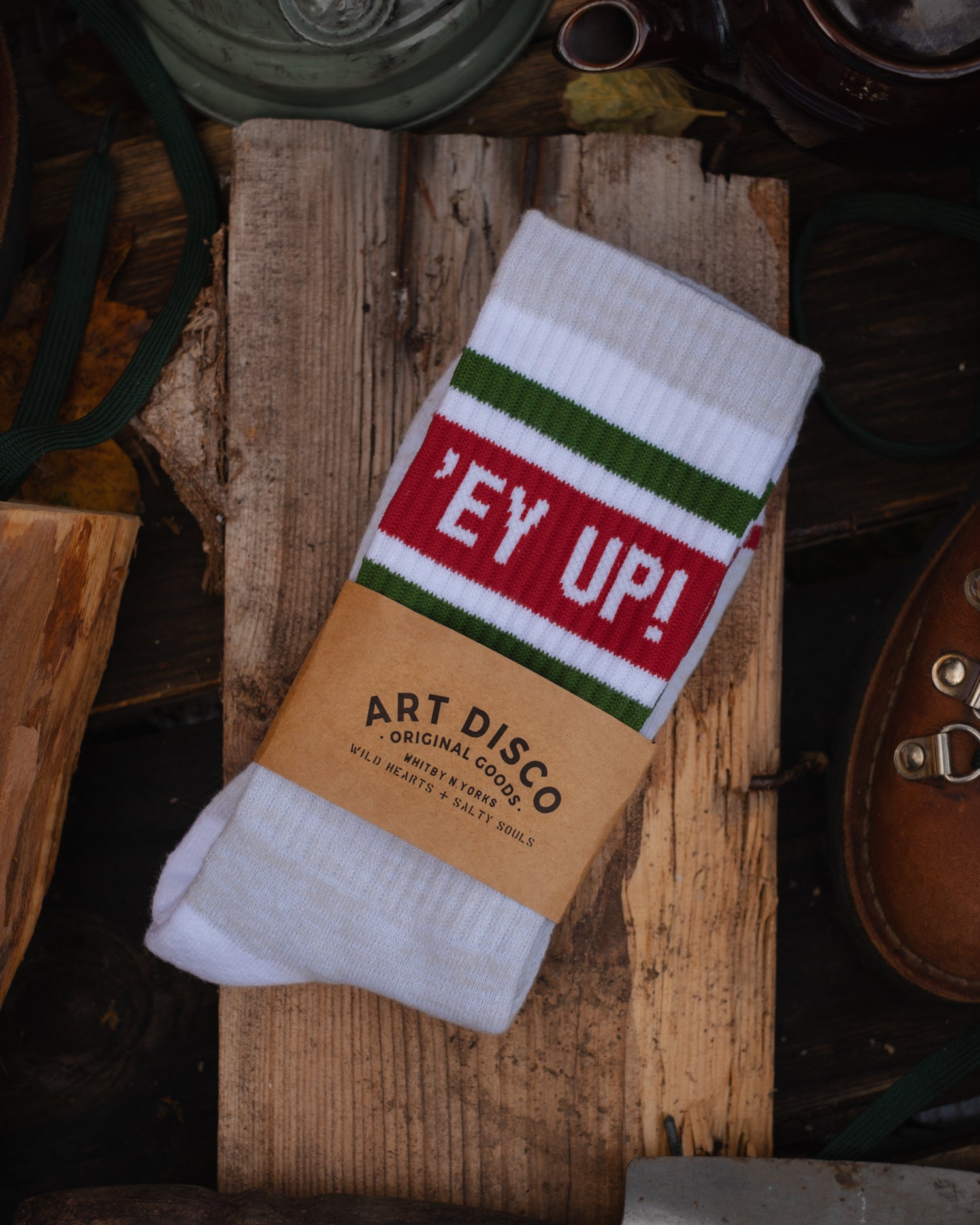 ‘'Ey Up!’ Yorkshire Retro Stripe Tube Socks by Art Disco Original Goods