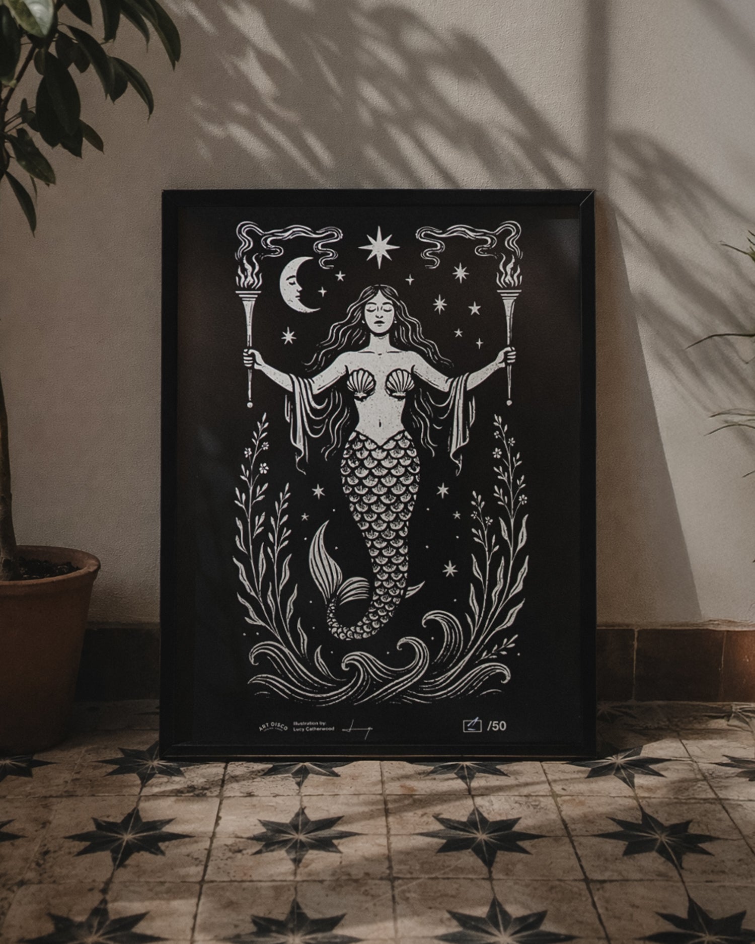 Limited Edition ‘Celestial Mermaid' A3 Print by Art Disco