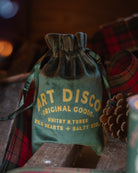 Orange Zest & Festive Spice Soy Wax Candle in a velvet gift bag by Art Disco Original Goods