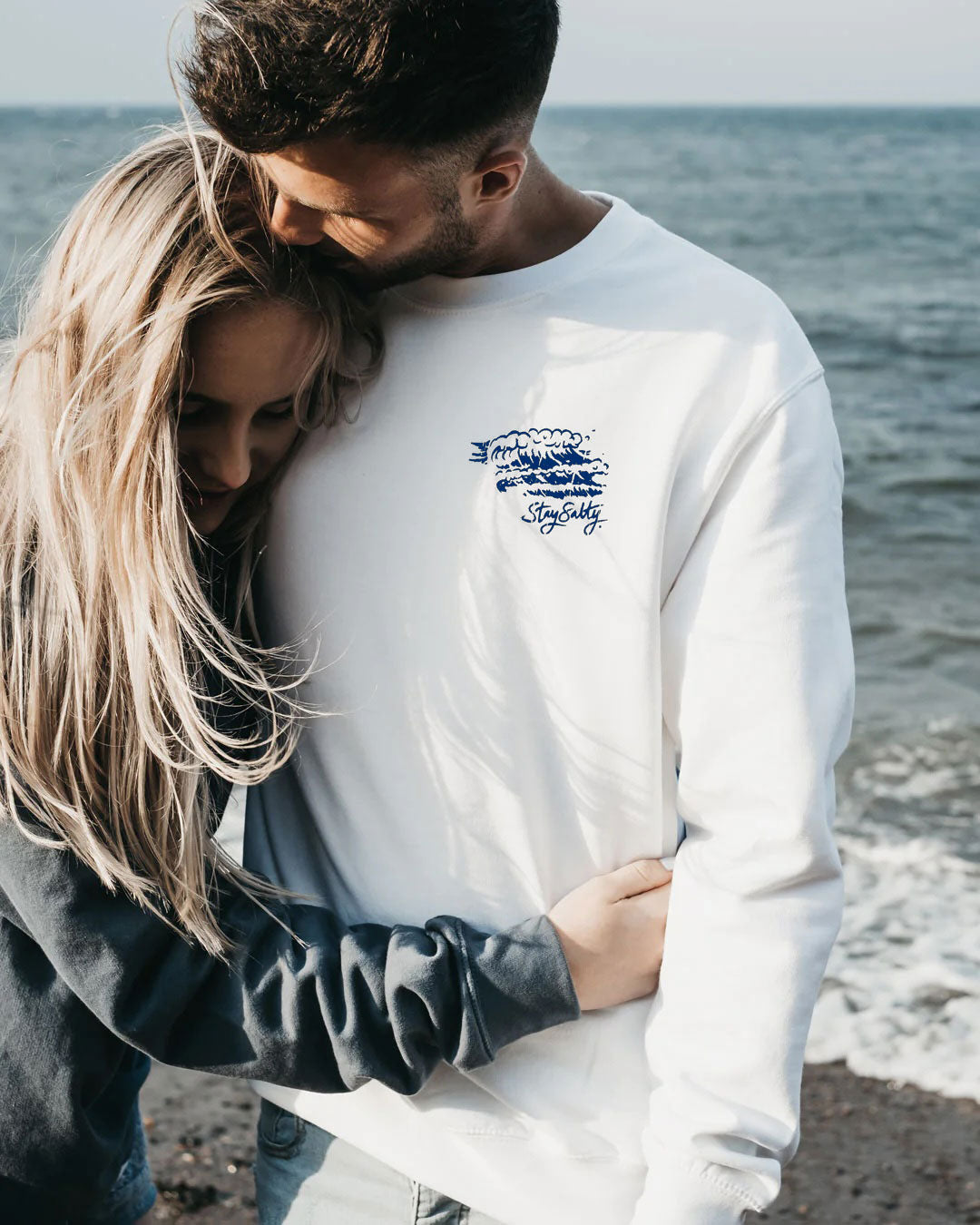 If Lost Please Return To The Deep Blue Sea Sweatshirt in White by ART DISCO Original Goods