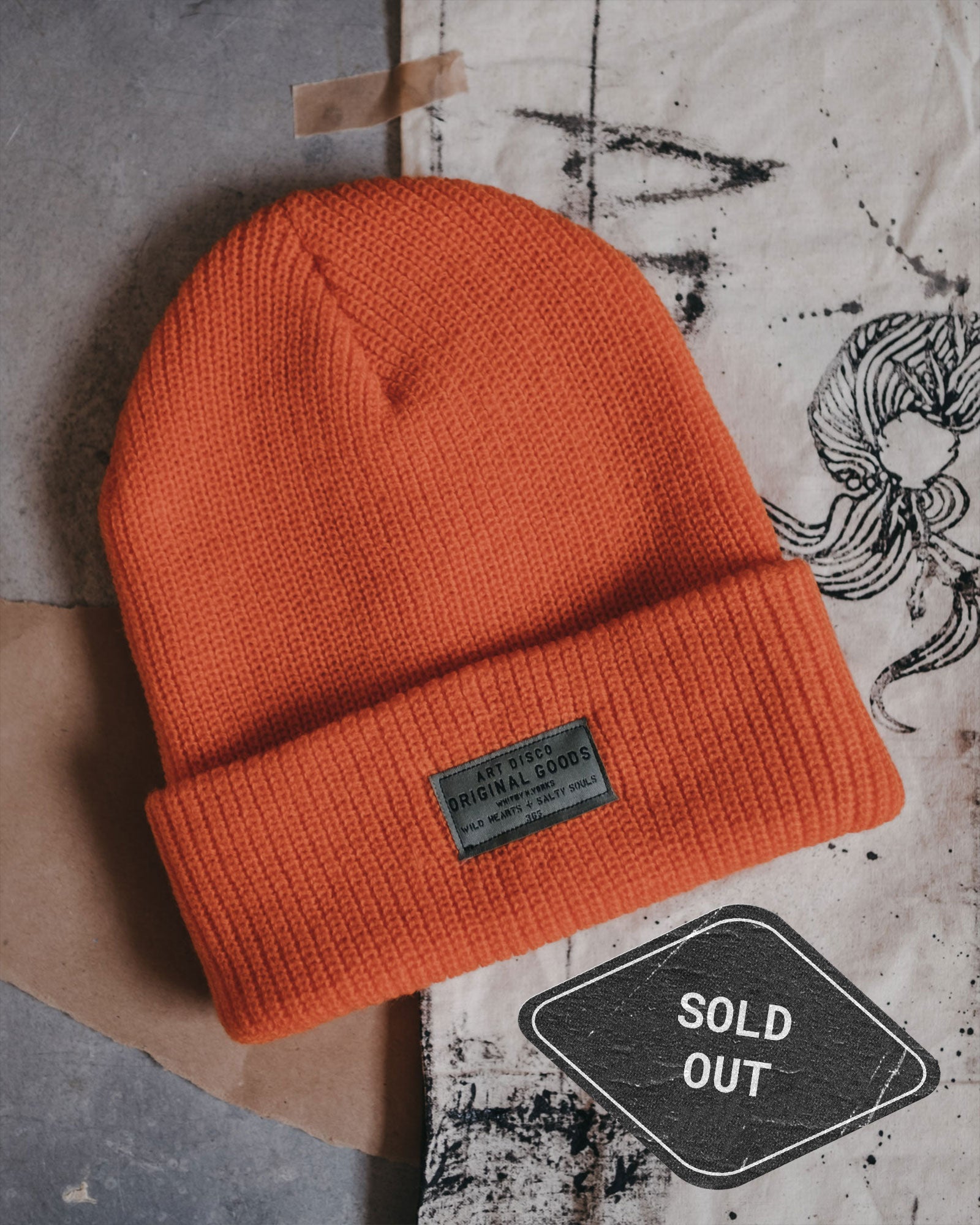 The Explorer Beanie in orange by Art Disco Original Goods in Whitby, North Yorkshire