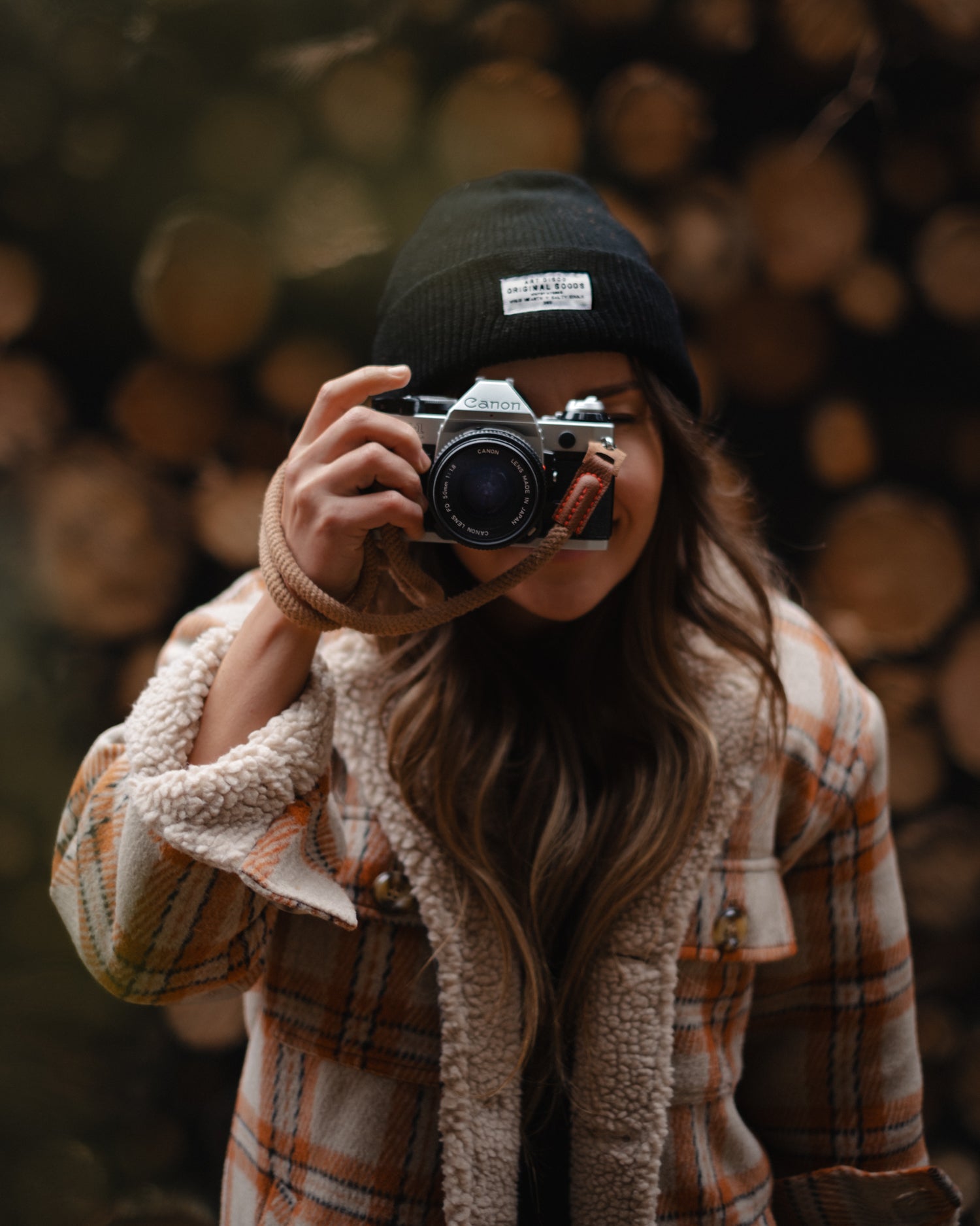 Oatmeal and Orange Plaid Sherpa Lumberjack Jacket by Art Disco