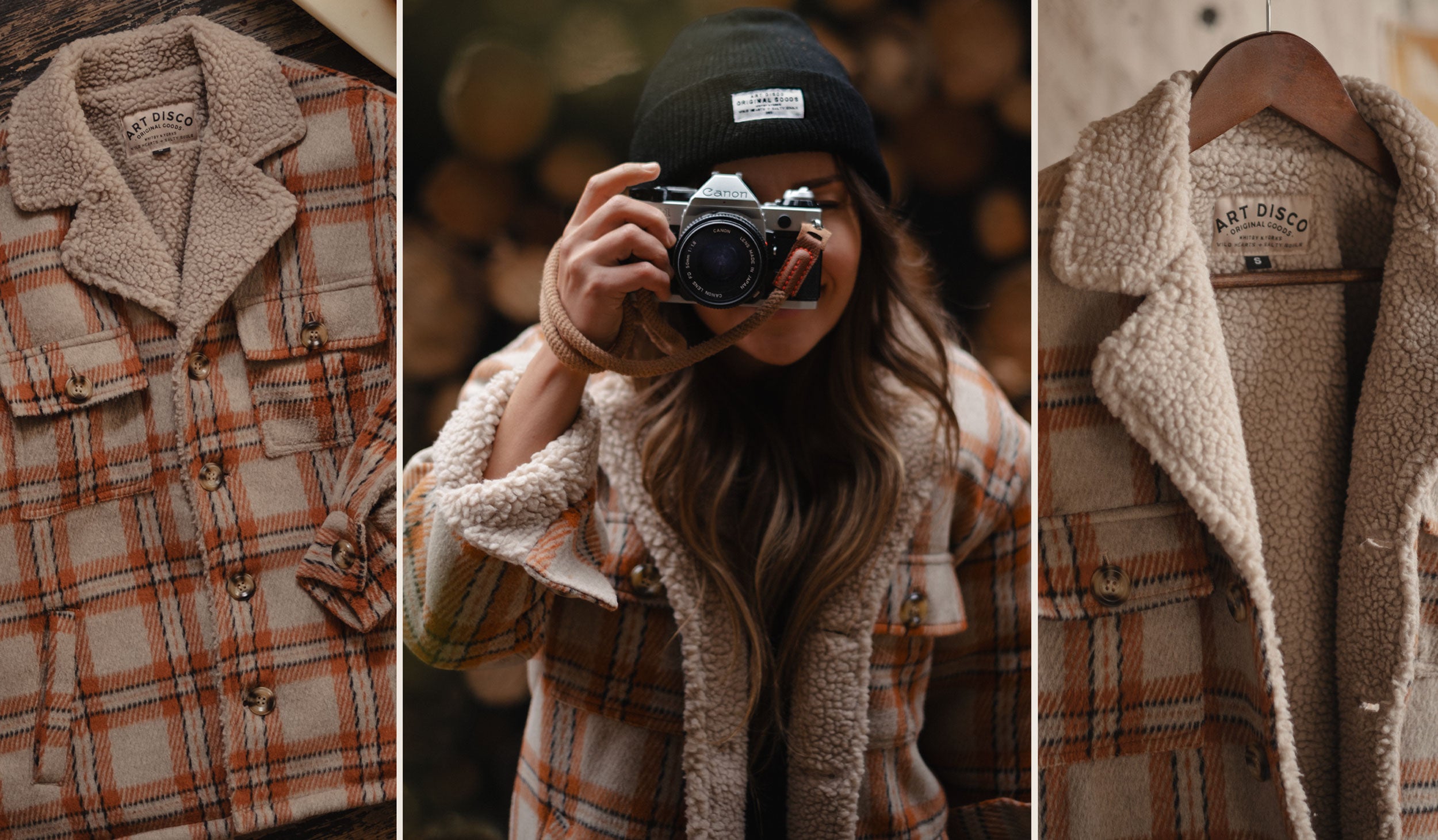 Introducing the 'Frontier' Plaid Sherpa Jacket by Art Disco