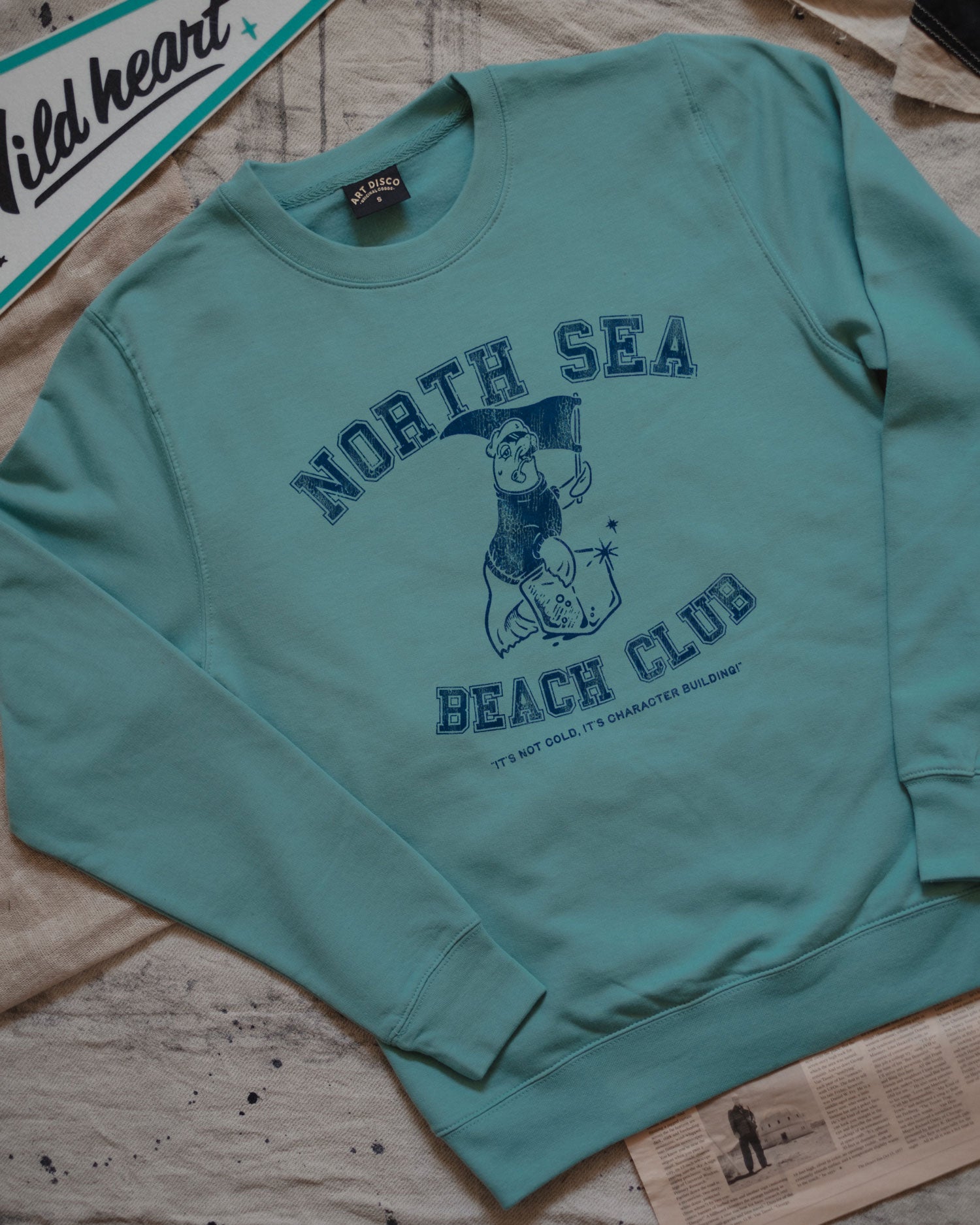 North Sea Beach Club Aquamarine Sweatshirt by ART DISCO Original Goods