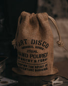 Hessian sacks for the candles we hand pour in Whitby, North Yorkshire