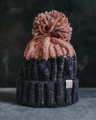 Ecru bobble beanie hat with pom pom by ART DISCO Original Goods