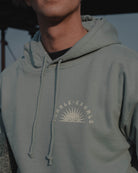 Inhale Exhale Green Hoody with sun moon and stars by ART DISCO Original Goods