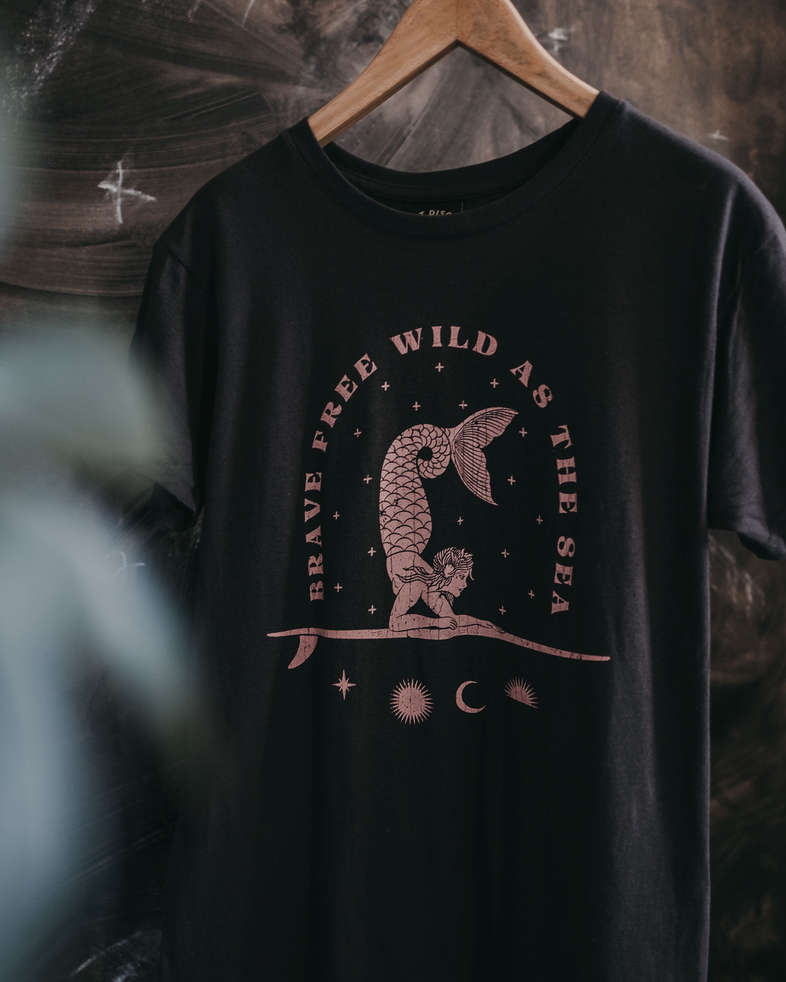 Mystic Mermaid Black T-Shirt by ART DISCO Original Goods