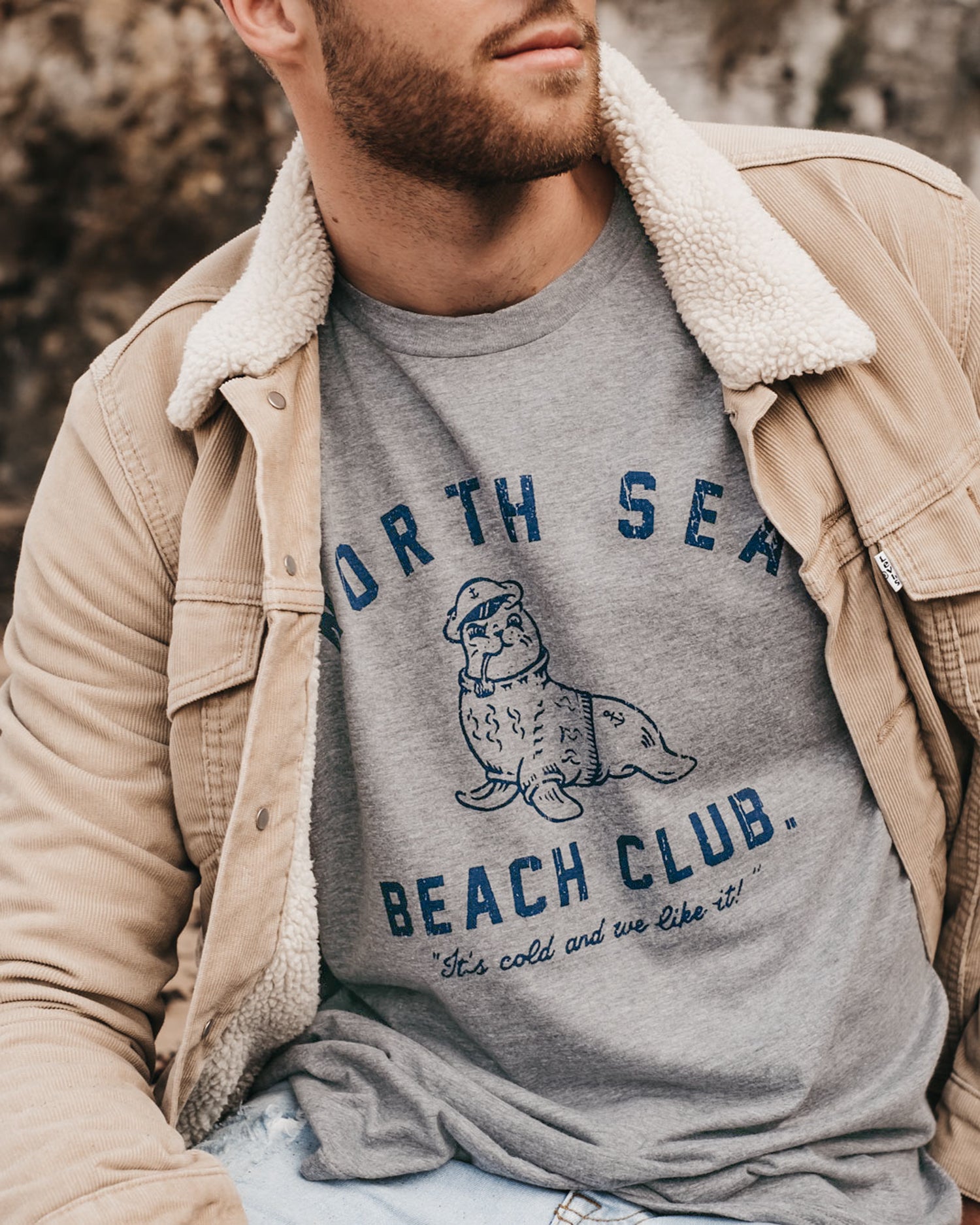 North Sea Beach Club Grey T-Shirt by ART DISCO Original Goods