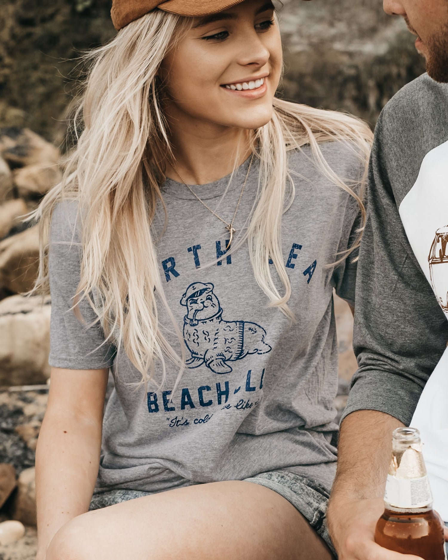 North Sea Beach Club Grey T-Shirt by ART DISCO Original Goods