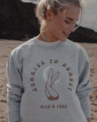 Sunrise To Sunset Grey Wild Swimming Sweatshirt by ART DISCO Original Goods