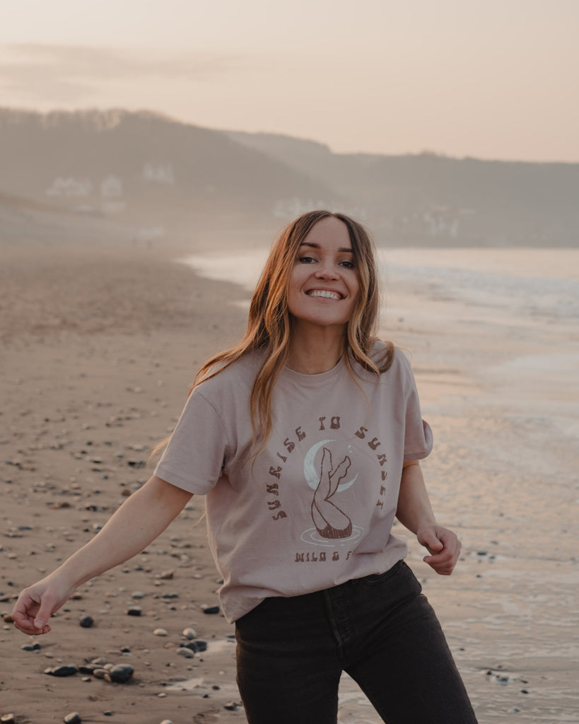 Sunrise to Sunset wild swimming t-shirt by ART DISCO Original Goods